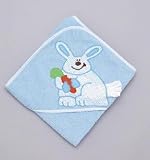 Personalized Blue Bouncy Bunny Hooded Towel
