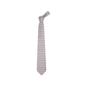 Fendi Giraffe Signature Printed Silk Tie Light Blue