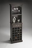 IMAGE OF Masterpiece Rubbed Black Wine Storage Cabinet (Item Ships in Two Crates)