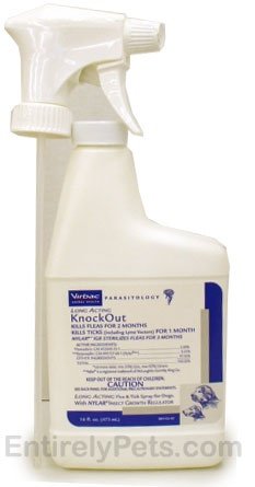 KnockOut Flea & Tick Spray for DOGS by Virbac (16 fl oz)