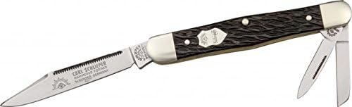 German Eye Whittler Folding Knife,Clip/Pen/Coping Blade, Jigged Bone Handle SC