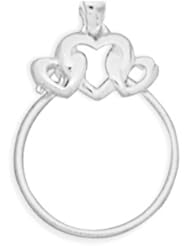 CleverSilvers 3 Heart Charm Holder Pendant