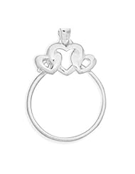 Sterling Silver 3 Heart Charm Holder Pendant