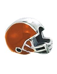 Sterling Silver Orange Football Helmet Zable Bead Charm BZ2141