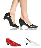 FAB-420, 2 Block Heel Classic Pump in 3 Colors and Wide Widths