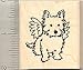 Terrier Dog Angel Rubber Stamp - Wood Mounted