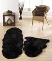Luxury Sheepskin Black Single Rug 60Cm X 90Cm