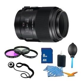 Sony - SAL100M28 - 100mm f/2.8 Macro Lens Essentials Kit. Kit Includes Lens, Filter Kit, 8 GB Memory Card, 3 Pcs. Lens Cleaning Kit, Lens Cap Keeper, and Professional Blower / Dust Removal system.