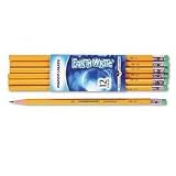 Earthwrite Recycled Pencils, #2HB Soft Lead, with Green Eraser, Yellow PAP12242