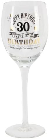 Personalised Sinography 30 30th Happy Birthday Large Wine Glass in Gift Box - Add Own Message