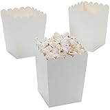 Mini White Popcorn Boxes (24 Pack) 3" X 3" X 4". Paper