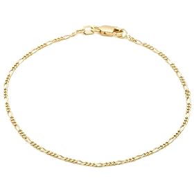 14k Yellow Gold 1.5mm Figaro Link Bracelet, 7 by Amazon.com Collection