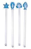 Swizzle Stick Set of 4 - Ocean, Washed Design