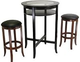 31bo3%2BcKBCL. SL160  Winsome* Glass Top Pub Table With 2 Swivel Stools