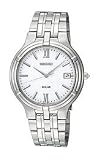 Seiko Solar Date Window White Dial Men's watch #SNE025