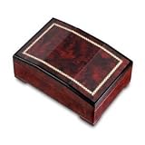 The San Francisco Music Box Company,Burlwood Jewelry Box with Inlay Border by The San Francisco Music Box Company