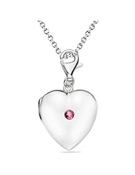 0.10 Cts Pink Tourmaline Multi-Purpose Heart Charm Locket Pendant in Silver