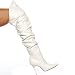 The Highest Heel Women's Rampage-11 Thigh-High Boot,White Soft Polyurethane,5 M US