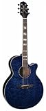 Jasmine ES450C NEX Cutaway Acoustic-Electric Guitar with Free Hardshell Case - Blue Quilt