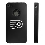 Apple iPhone 4 4S 4G Black Aluminum & Silicone Case Philadelphia Flyers