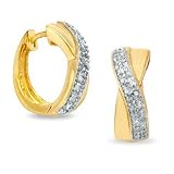 Diamond Accent X Huggie Earrings in 18K Gold-Plated Sterling Silver SOLD ORDER