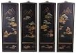 Asian Art, D&eacute;cor & Gifts - 36" Set of 4 Ming Black Lacquer Wall Plaques - 4 Design Choices