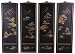 Asian Gifts, Art & D&eacute;cor - 36" Chinese Landscape Black Lacquer Wall Plaques (Set of 4)