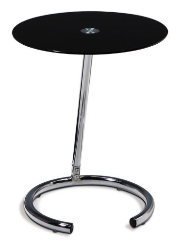 Yield Telephone Table 19.5Hx16D BLACK GLASS