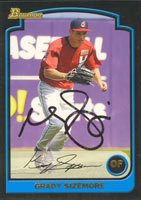 Grady Sizemore, Cleveland Indians, 2003 Bowman Autographed Card