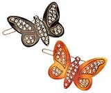 France Luxe Crystal Butterfly Barratte on Tige Boule