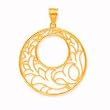 14k Gold Large Filigree Hoop Pendant
