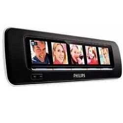 Philips AJL305 - Stylish LCD Wall-mountable Clock Radio Featuring - FM Radio, Calendar, Voice/Memo Recorder, Dedicated Voice Mailbox for up to Five Family Members, Five 1.5" Full Colour Displays For Fmily Thumbnail Photos, Table-top Stand
