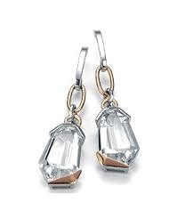 Breuning White Topaz Sterling Silver and Rose Accent Earrings