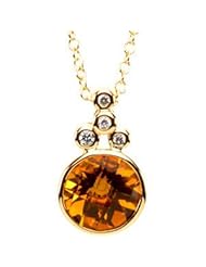 Citrine & Diamond Necklace By Helios