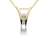 0.46CTW Diamond Three Stone Ladder Pendant in 14k Yellow Gold