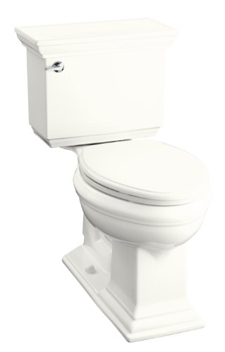 Kohler K-3526-0 Memoirs Comfort Height Elongated Two-Piece Toilet with Stately Design and Trip Lever, Less Seat and Supply, White