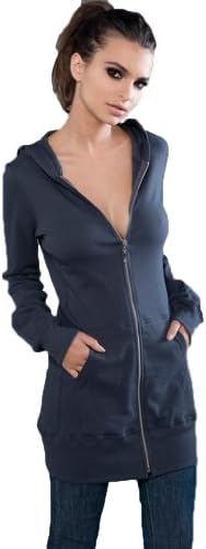 Blanks Women's Fine Interlock Fitted Long Zip Hoody with Nickel Zipper