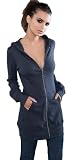Fine Interlock Fitted Long Zip Hoody with Nickel Zipper