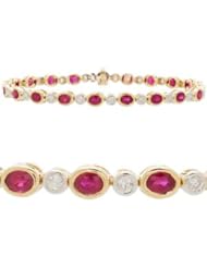 Ruby and Diamond bracelet in 14kt yellow gold