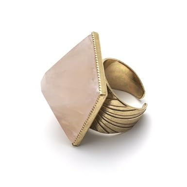 Rose Quartz Pyramid Ring by Anton Heunis||RF10F