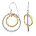 Sterling Silver and 14k Yellow Designer Three Circle Earring