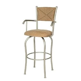 Timothy 30 Swivel Bar Stool Seat Type: Fabric - Bamboo Teak, Finish: Copper by Trica