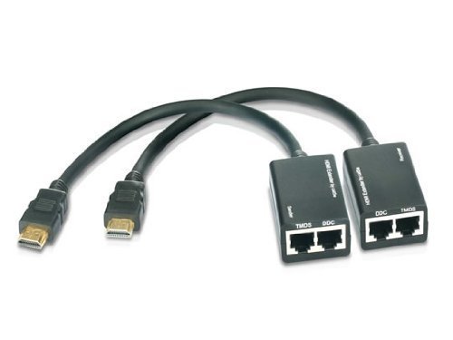 HDMI Extender over Cat5e or Cat6 Cables - Up To 30 Meters (98 Feet) - Fixed 10" HDMI Cables ARE Included - Cat5e or Cat6 Cables NOT Included