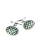 Apparel : Forzieri Green Ornamental Oval Sterling Silver Double Sided Cufflinks