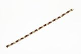 Ladies' Diamond and Ruby Bracelet, 9ct Yellow Gold, Prong Setting 0.08 Carat Diamond Weight, Model PBC1001/R