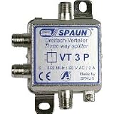 Spaun VT 3 P Verteiler (2-fach Abzweiger, DC Durchlass, Wandbefestigung, 6,5 dB)