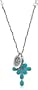 Lucky Brand With Turquoise-Color Cross Charm Silver-Tone Necklace, 20"
