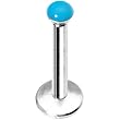 16 Gauge 3/8 Blue Dome Internally Threaded Labret Monroe Tragus