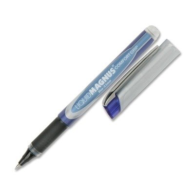 SKILCRAFT 7520-01-587-7795 Micro Point Liquid Magnus Comfort Grip Roller Ball Pen, 0.5mm Size, Blue Ink (Pack of 4)