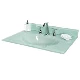 Pegasus PBI25W 25 In. White Glass Vanity Top With Integral Bowl, White